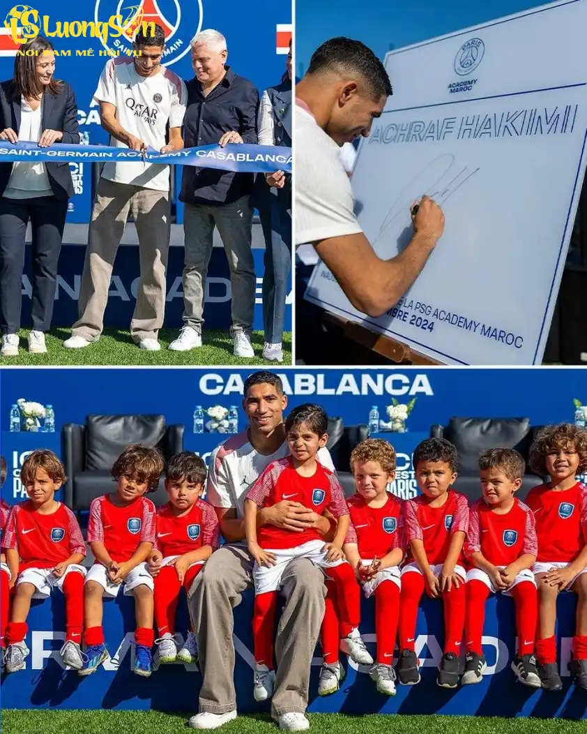 Achraf Hakimi khánh thành Học viện bóng đá mới của PSG tại Maroc